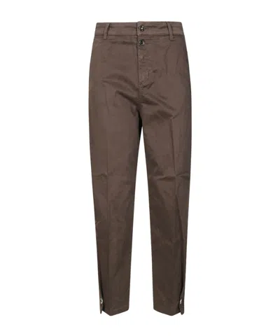 Liu •jo Liu Jo Rear Logo Detail Button Balloon Trousers In Brown