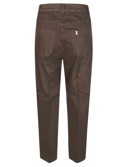 Liu •jo Liu Jo Rear Logo Detail Button Balloon Trousers In Brown