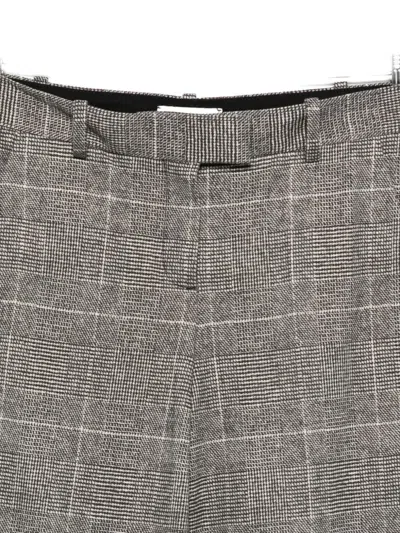 Circolo 1901 Check Pattern Wide Leg Cotton Trousers In Gray