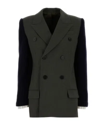 Jean Paul Gaultier The Bi-material Suit Jacket In Multi