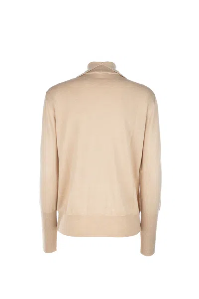 Peserico Roll-neck Glitter-details Pullover In Brown