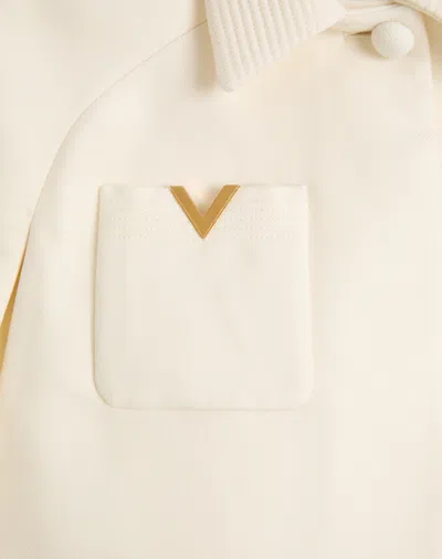 Valentino Drill Double Cape Woman Ivory 40 In Neutral