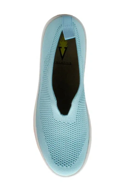 Volatile Sunday Stretch Knit Slip-on Sneaker In Blue