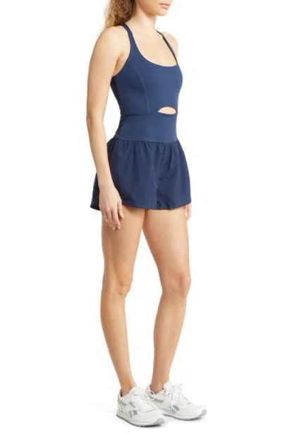 Free People Fp Movement Righteous Runsie Romper In Blue
