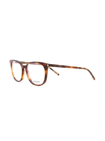Shop Saint Laurent Eyewear 'sl 38' Glasses - Brown