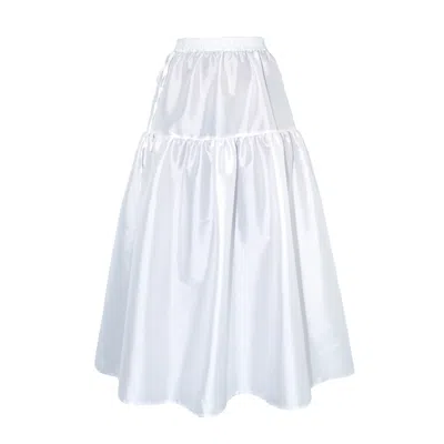 Karolina Ozolinsiute Women's Lilly White Taffeta Maxi Skirt In White