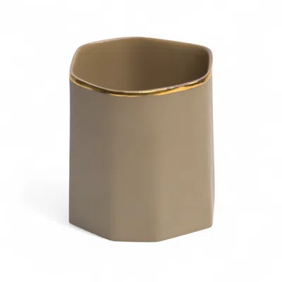 Aya Porcelain Neutrals Perge Taba Gold Handcrafted Porcelain Cup In Nude