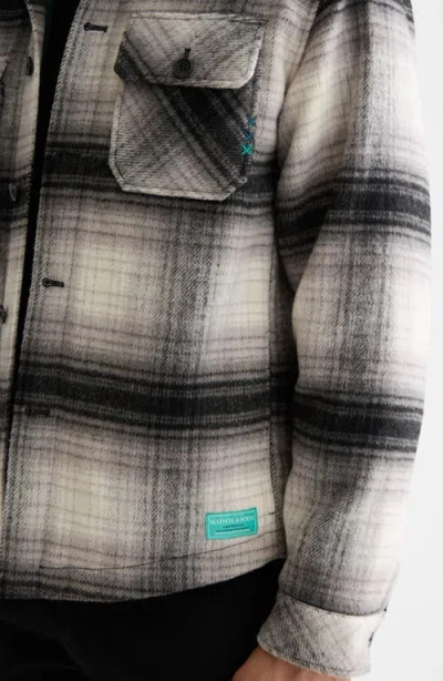 Scotch & Soda Check Overshirt In Black