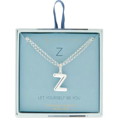 Leith Lowercase Initial Bubble Pendant Necklace In Metallic