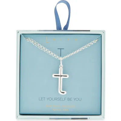 Leith Lowercase Initial Bubble Pendant Necklace In Metallic