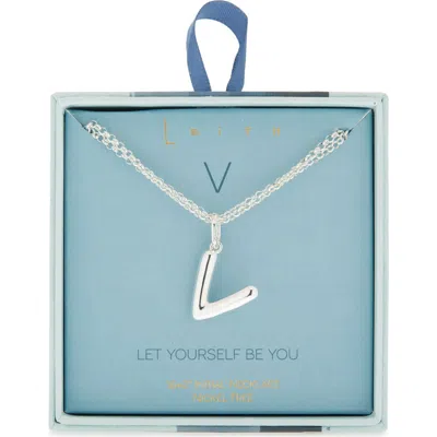 Leith Lowercase Initial Bubble Pendant Necklace In Metallic