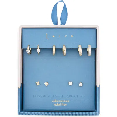 Leith 5-pack Starburst Hugs & Studs Earrings Set In Gold
