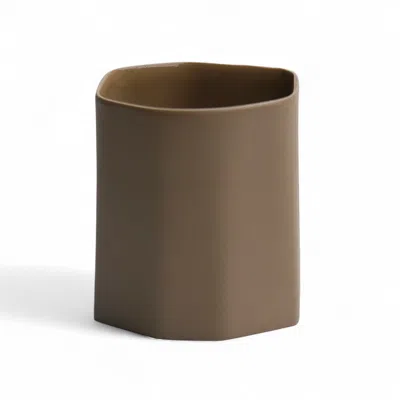 Aya Porcelain Neutrals Perge Taba Handcrafted Porcelain Cup In Brown