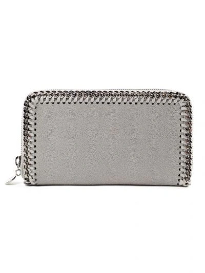 Shop Stella Mccartney Zip Around Wallet Shaggy In Light Grey