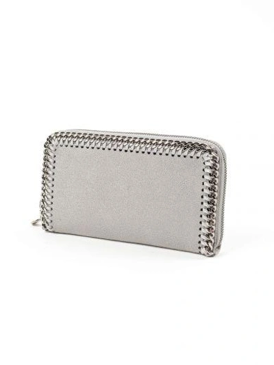 Shop Stella Mccartney Zip Around Wallet Shaggy In Light Grey