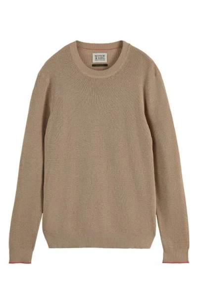 Scotch & Soda Men's Long Sleeve Crewneck Sweater In Brown