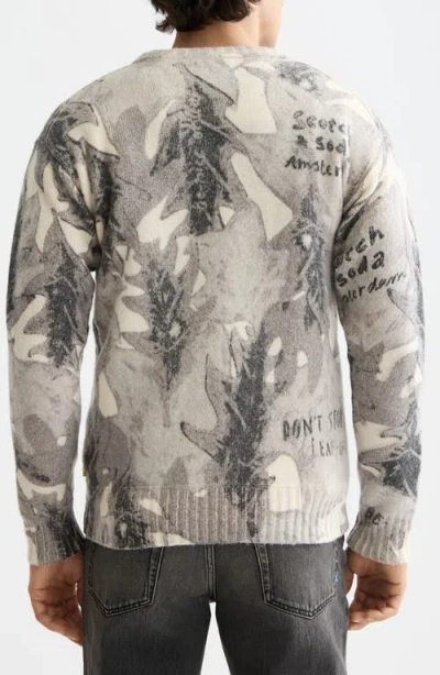 Scotch & Soda Print Relaxed Wool & Cotton Sweater In Neutral