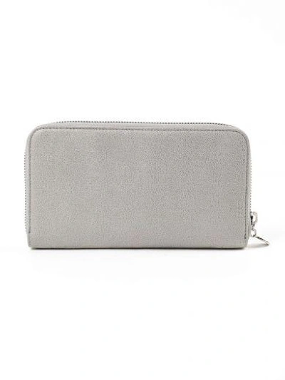 Shop Stella Mccartney Zip Around Wallet Shaggy In Light Grey