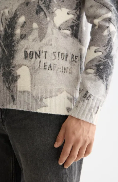 Scotch & Soda Print Relaxed Wool & Cotton Sweater In Neutral