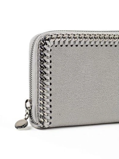 Shop Stella Mccartney Zip Around Wallet Shaggy In Light Grey