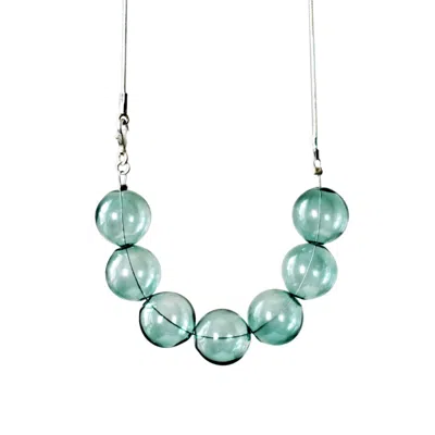 Laura Daili Women's Green / Silver Emerald Dream – Hand-blown Glass Necklace In Green