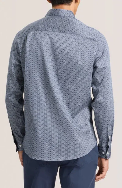 Ted Baker Soren Clarot Print Long Sleeve Button-up Shirt In Blue