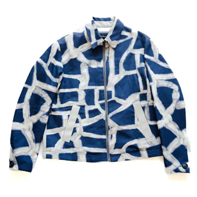 Reweave Men's Blue / Grey The Bill Jacket - Blue Interlock In Gray