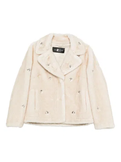 Luisa Cerano Embellished Faux-fur Jacket In White