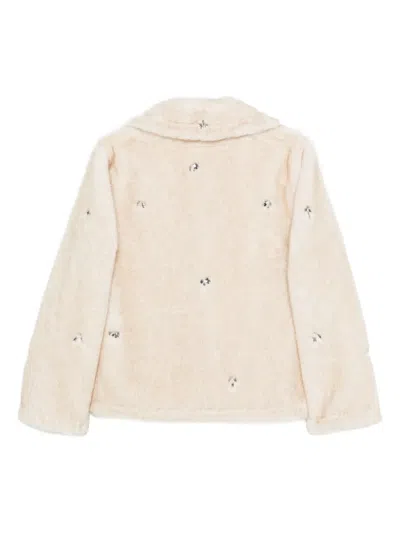 Luisa Cerano Embellished Faux-fur Jacket In White