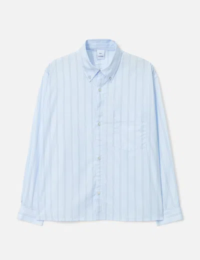 Won Hundred Maza Striped Cotton-poplin Shirt In Blue