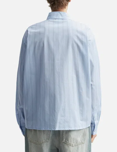 Won Hundred Maza Striped Cotton-poplin Shirt In Blue