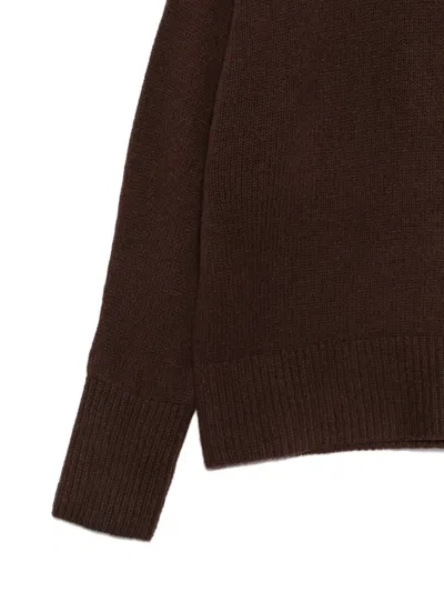 Luisa Cerano Turtleneck Knitted Sweater In Brown