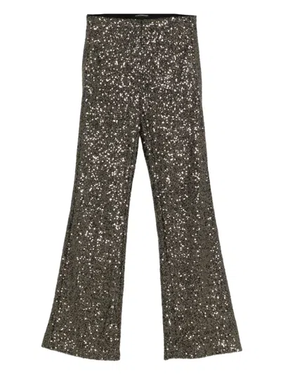 Luisa Cerano Sequinned Flared Trousers In Gray