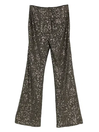 Luisa Cerano Sequinned Flared Trousers In Gray