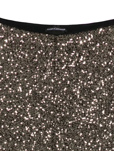 Luisa Cerano Sequinned Flared Trousers In Gray