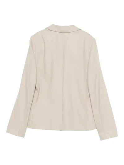 Luisa Cerano Peaked-lapels Pocketed Blazer In Neutral