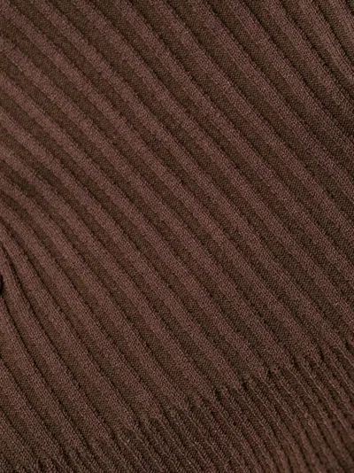 Andreädamo Andrea Adamo Halterneck-fastening Ribbed-knit Bodysuit In Brown