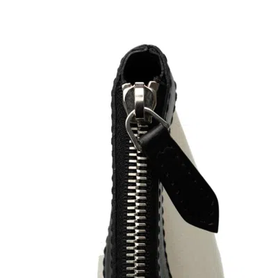 Pre-owned Balenciaga Beige Black Canvas Leather Clutch Bag () In Multi