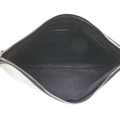 Pre-owned Balenciaga Beige Black Canvas Leather Clutch Bag () In Multi