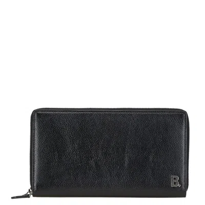Pre-owned Balenciaga Black Leather Long Wallet (bi-fold) ()