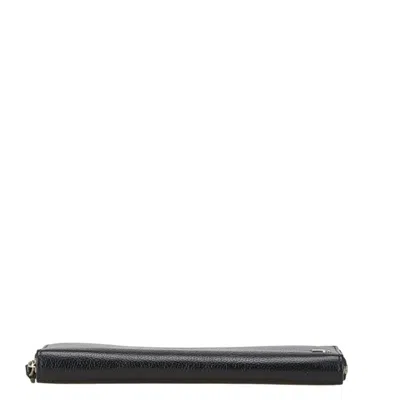 Pre-owned Balenciaga Black Leather Long Wallet (bi-fold) ()