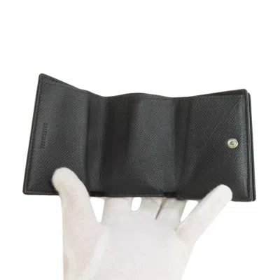 Pre-owned Balenciaga Black Leather Wallet (tri-fold) ()