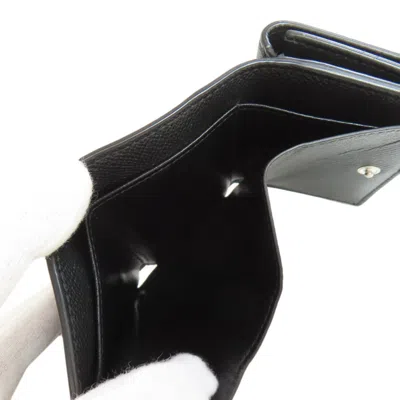 Pre-owned Balenciaga Black Leather Wallet (tri-fold) ()