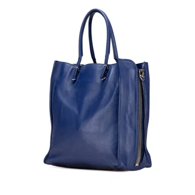 Pre-owned Balenciaga Blue Leather Tote Bag ()