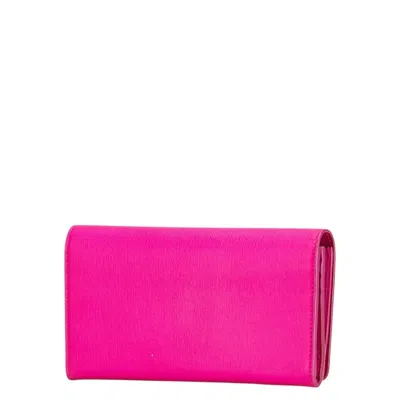 Pre-owned Balenciaga Pink Leather Long Wallet (bi-fold) ()
