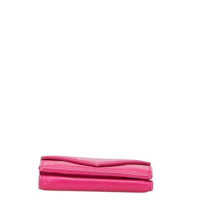 Pre-owned Balenciaga Pink Leather Wallet (tri-fold) ()