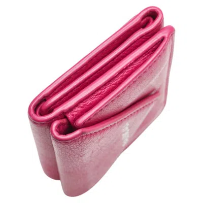 Pre-owned Balenciaga Pink Leather Wallet (tri-fold) ()