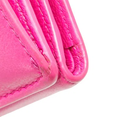 Pre-owned Balenciaga Pink Leather Wallet (tri-fold) ()
