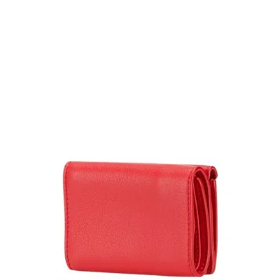 Pre-owned Balenciaga Red Color Paper Wallet (tri-fold) ()