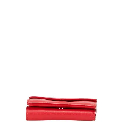 Pre-owned Balenciaga Red Color Paper Wallet (tri-fold) ()